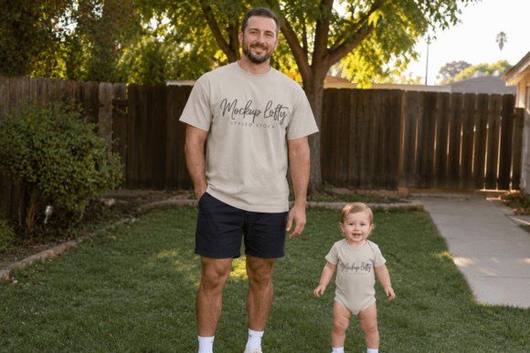 Download Daddy and Me Gildan 5000 Sand Mockup 18 - Sand mockup Collection