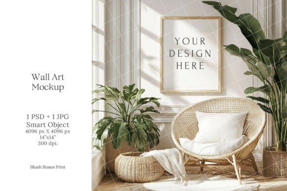 Download Boho Wall Art Mockup PSD Smart Object - Mockup psd Collection
