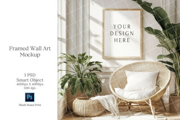Download Boho Wall Art Mockup PSD Smart Object - Mockup psd Collection